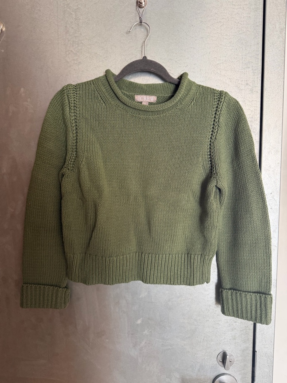 J. Crew Olive Rollneck Knit Sweater